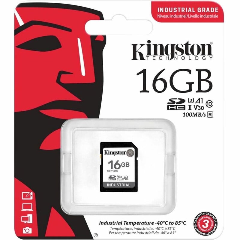 Kingston Industrial 16 GB Class 10/UHS-I (U3) V30 SDHC - 1 Pack - Thumbnail 3