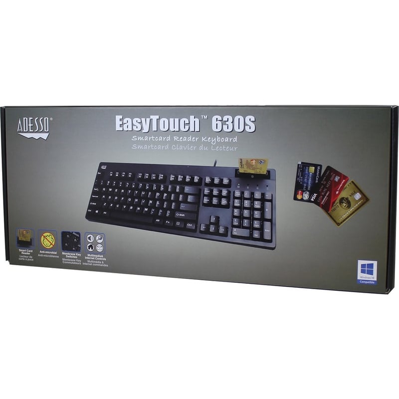 Adesso EasyTouch 630SB-TAA - Smart Card Reader Keyboard (TAA Compliant) - Thumbnail 5