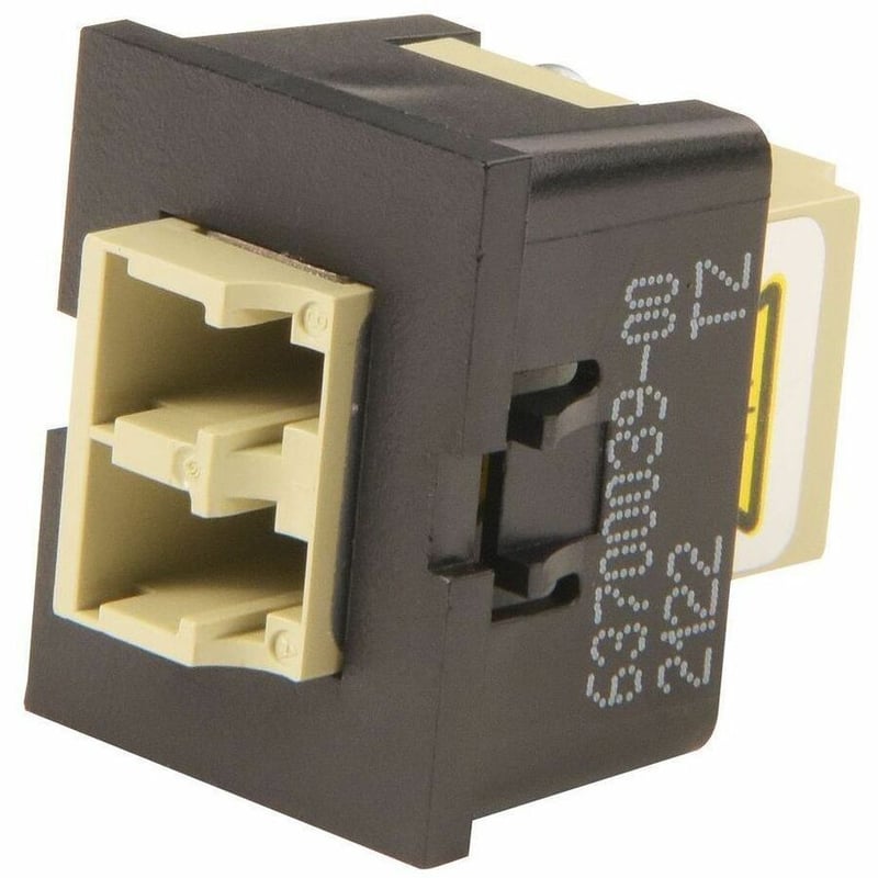 Ortronics TracJack Module, LC Duplex, Multimode, Beige Adapter, Black Housing - Thumbnail 1