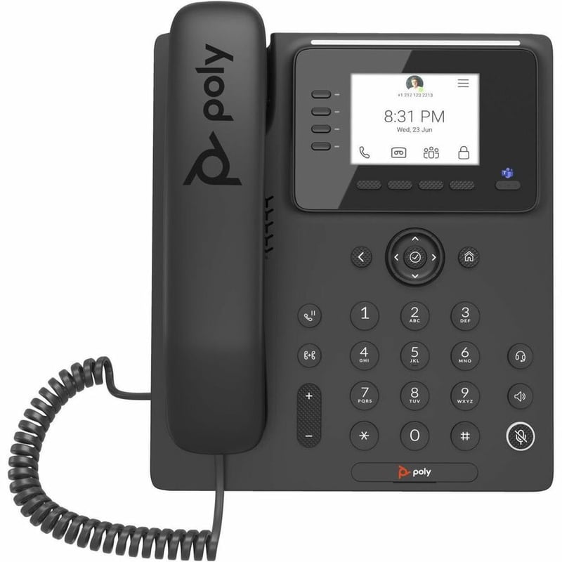 Poly CCX 350 IP Phone - Corded - Corded - Desktop, Wall Mountable - Black - TAA Compliant - Thumbnail 2