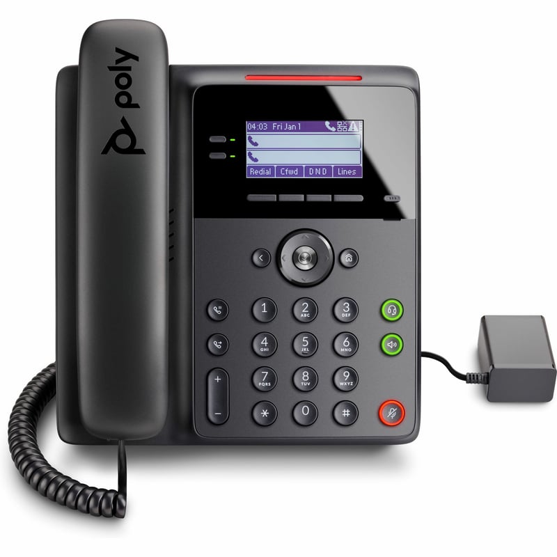 Poly Edge B20 IP Phone - Corded - Corded - Desktop, Wall Mountable - Black - Thumbnail 1