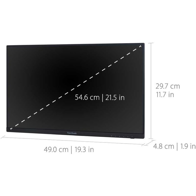 ViewSonic VA2256-MHD_H2 Dual Pack Head-Only 1080p IPS Monitors with Ultra-Thin Bezels, HDMI, DisplayPort and VGA for Home and Office