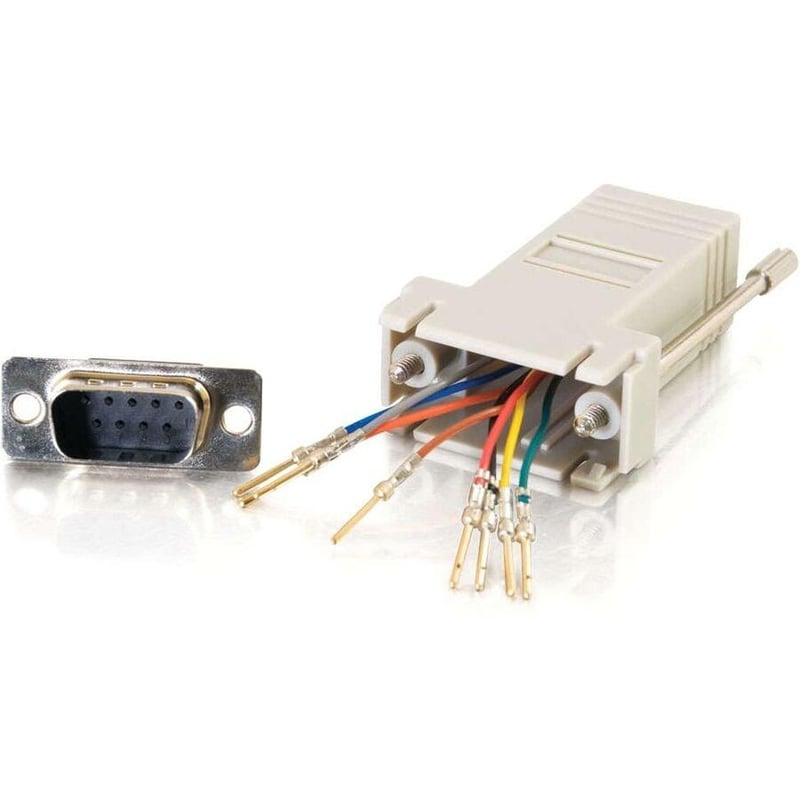 C2G RJ45 to DB9 Male Modular Adapter - Gray - Thumbnail 1