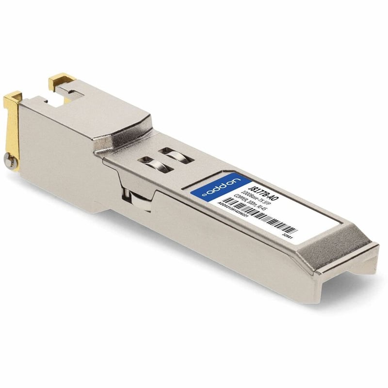 AddOn HP J8177B Compatible TAA Compliant 10/100/1000Base-TX SFP Transceiver (Copper, 100m, RJ-45) - Thumbnail 3