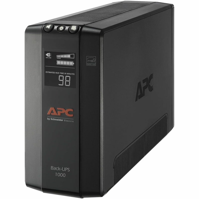 APC Back-UPS 1000, Compact Tower, 1000VA, 120V, AVR, LCD, 8 NEMA outlets (4 surge) - Thumbnail 1