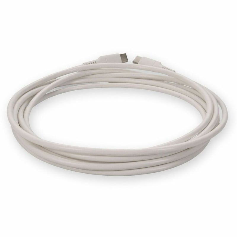 AddOn 3.0m (9.8ft) USB C Male to USB C Male USB 2.0 Sync and Charge White Cable - Thumbnail 4