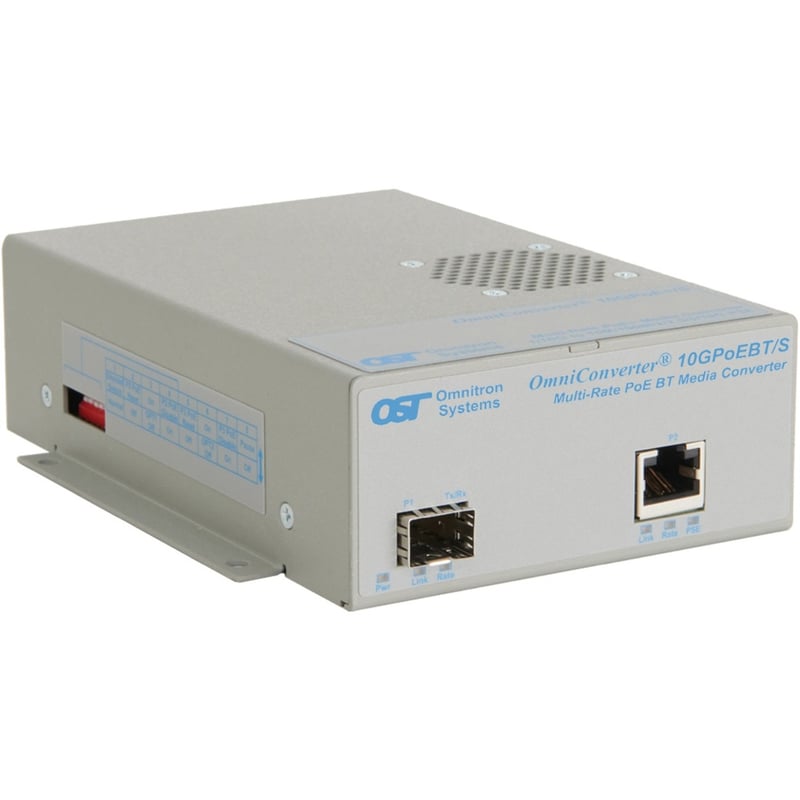 Omnitron Systems OmniConverter 10GPoEBT/S 9194-0-11-1 Transceiver/Media Converter