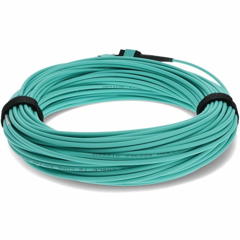AddOn 50m MPO (Female) to MPO (Female) 12-Strand Aqua OM3 Straight Fiber OFNR (Riser-Rated) Patch Cable - Thumbnail 4