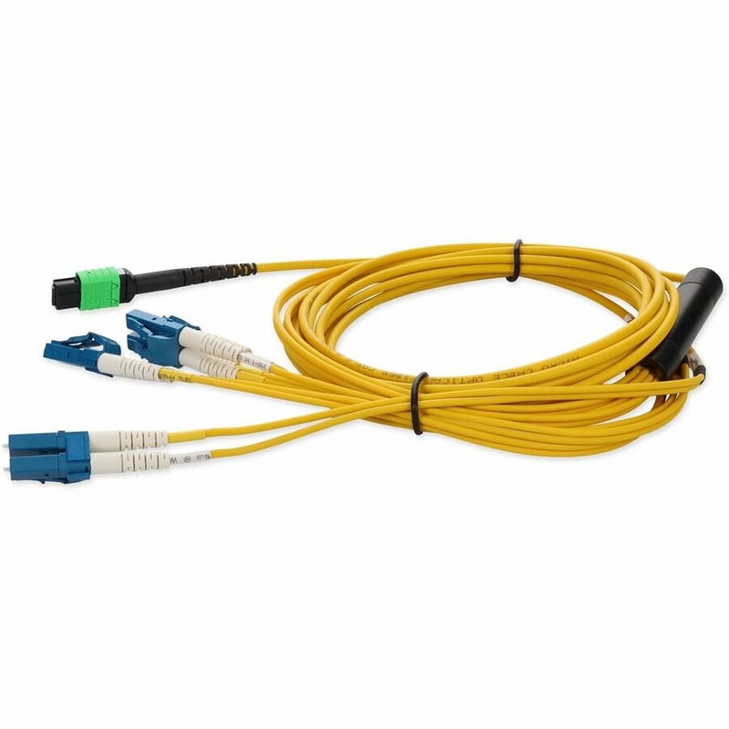 AddOn 1.5m MPO/APC to 4xLC/UPC Duplex Yellow OS2 LSZH 8-Strand SMF Fiber Fanout Cable - Thumbnail 2
