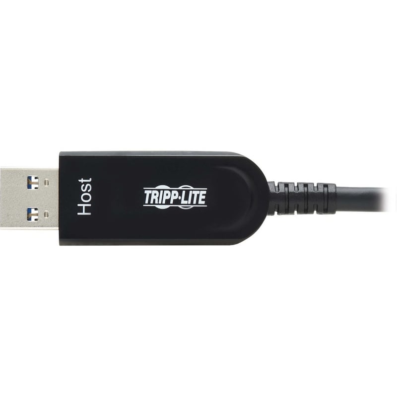 Tripp Lite by Eaton USB-A to USB-C AOC Cable (M/M) - USB 3.2 Gen 2 (10Gbps) Plenum-Rated Fiber Active Optical - Data Only Backward Compatible Black 10 m (33 ft.) - Thumbnail 4