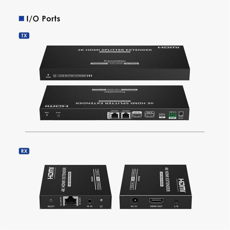 TRUEREACH TR15 4K60HZ 1 X 2 HDMI SPLITTER WITH EXTENDER
