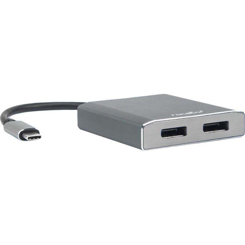 Rocstor Premium USB-C to Dual DisplayPort Multi Monitor Adapter - 4K 60Hz - USB Type- C 2-Port MST Hub - for Mac and Windows - 4Kx2K 60Hz Resolutions up to 3840x2160 @ 60Hz - for MacBook Pro, Notebook/Desktop PC - USB-C to 2x DP Splitter - ALUMINUM AND - Thumbnail 5
