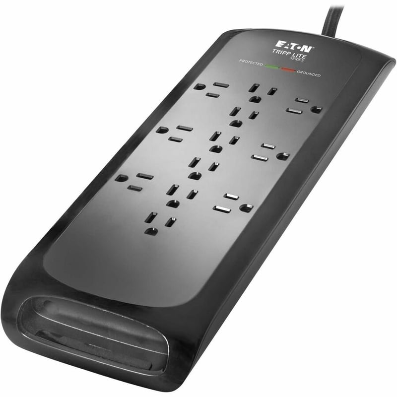 12-OUTLET SURGE PROTECTOR 5-15R 2100J 8FT BRAIDED CORD BLACK - Thumbnail 4