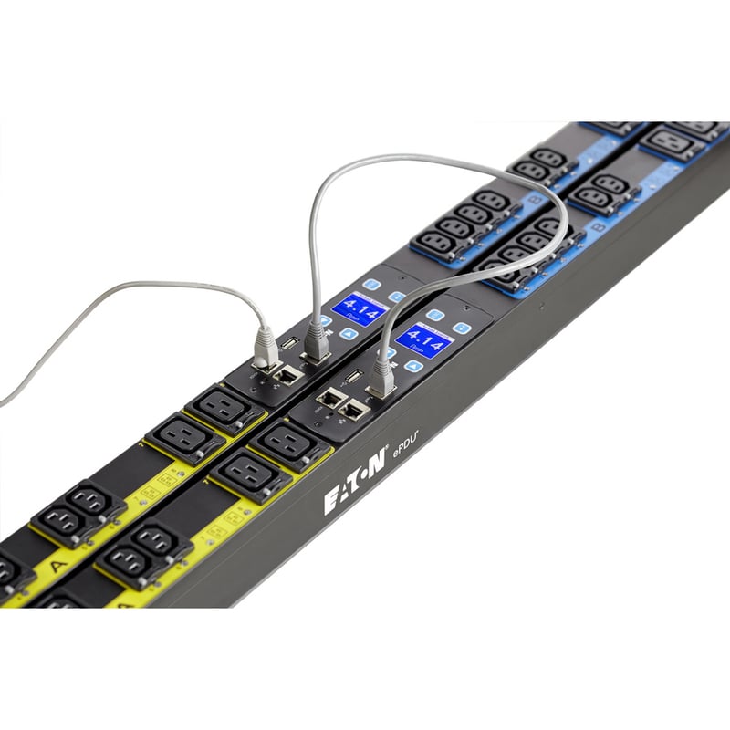 Eaton Managed rack PDU, 0U, L15-20P input, 5.76 kW max, 200-240V, 16A, 10 ft cord, Three-phase, Outlets: (18) C13 Outlet grip, (6) C19 Outlet grip - Thumbnail 4
