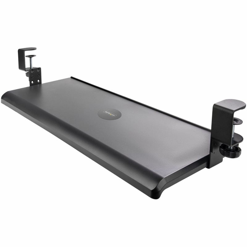 StarTech.com Under Desk Keyboard Tray, Clamp on Keyboard Holder, Up to 12kg/26.5lb, Height Adjustable, Ergonomic Sliding Keyboard Drawer - Thumbnail 1