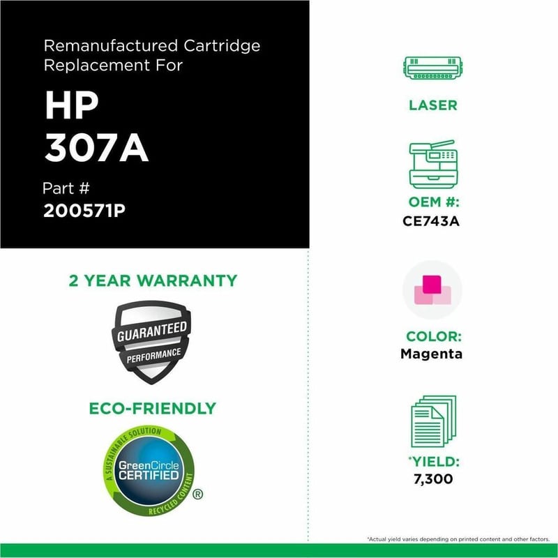Clover Imaging Remanufactured Magenta Toner Cartridge for HP 307A (CE743A) - Thumbnail 3