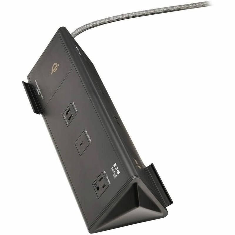Tripp Lite by Eaton Safe-IT 6-Port USB Charging Station - 2x USB-C 60W, 4x USB-A, 2x 5-15R, Wireless Charging, 1000 Joules, 10 ft. Cord, Antimicrobial Protection - Thumbnail 3