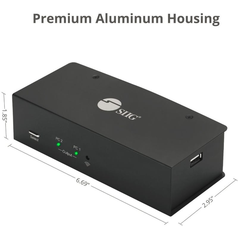 SIIG 2x1 Dual View USB HDMI KVM Switch - 4K 30Hz - Thumbnail 3