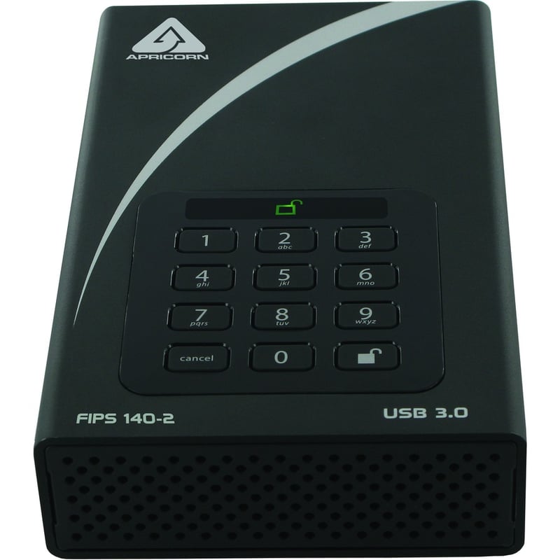 Apricorn Aegis Padlock DT FIPS ADT-3PL256F-12TB 12 TB Desktop Hard Drive - External - Black - TAA Compliant - Thumbnail 4