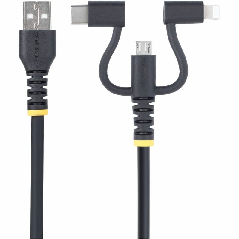 RUGGED USB MULTI CHARGING CABLE USB TO LIGHTNING/MICRO-USB/TYPE-C - Thumbnail 2