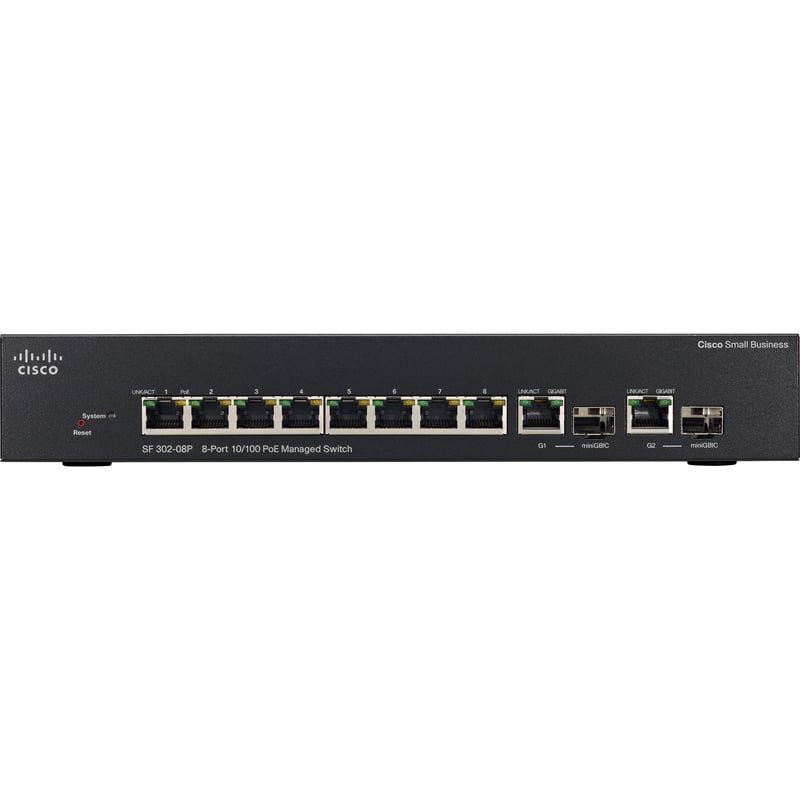 Cisco 8-Port 10/100 PoE Managed Switch w/Gig Uplinks - Thumbnail 1