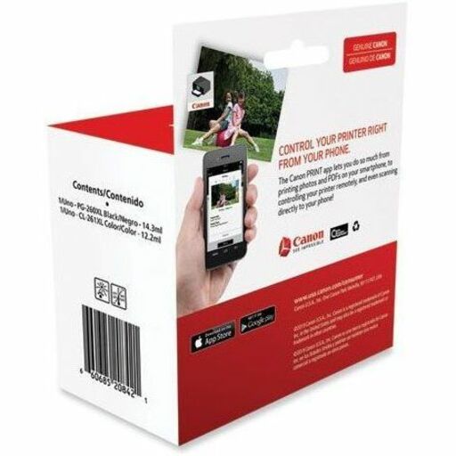 Canon PG-260 XL / CL-261 XL Original High Yield Inkjet Ink Cartridge - Value Pack - Black, Cyan, Magenta, Yellow - 2 / Pack - Thumbnail 2