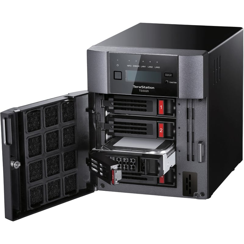 BUFFALO TeraStation 5420 4-Bay 24TB (2x12TB) Business Desktop NAS Storage Hard Drives Included - Thumbnail 3