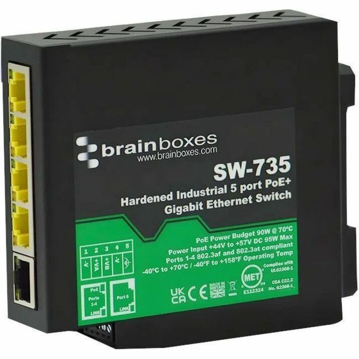 IND.5 PORT POE+ GB ENET SWITCH HARDENED INDUSTRIAL -40F TO +158F - Thumbnail 5