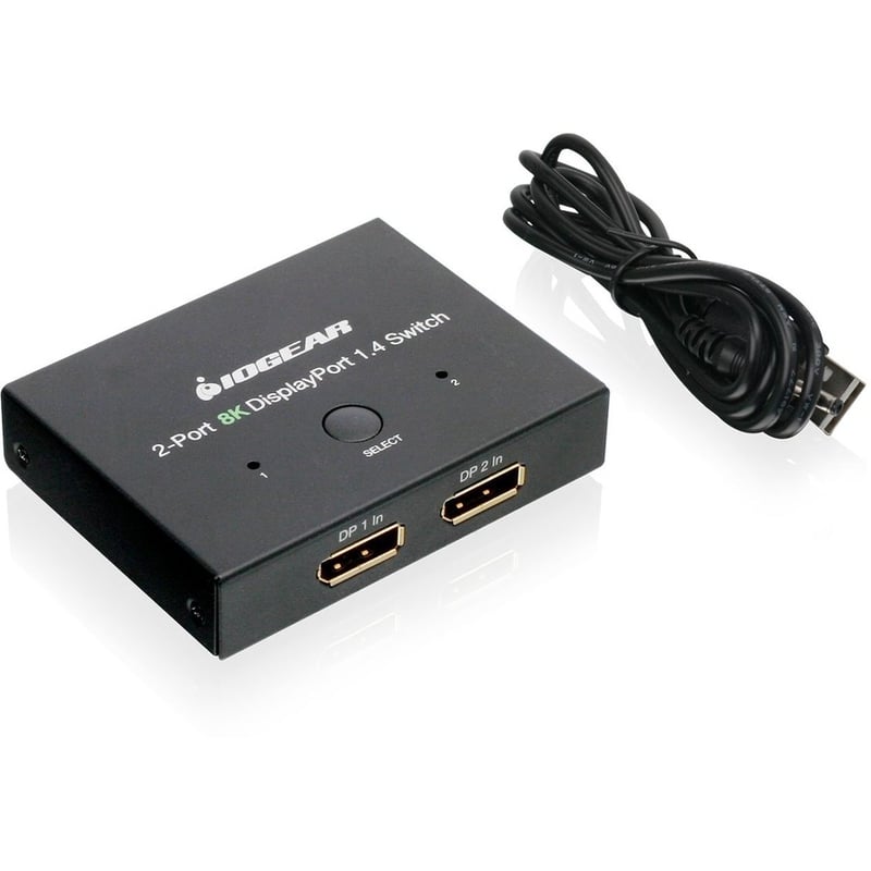 IOGEAR 2-Port 8K DisplayPort 1.4 Switch - Thumbnail 2