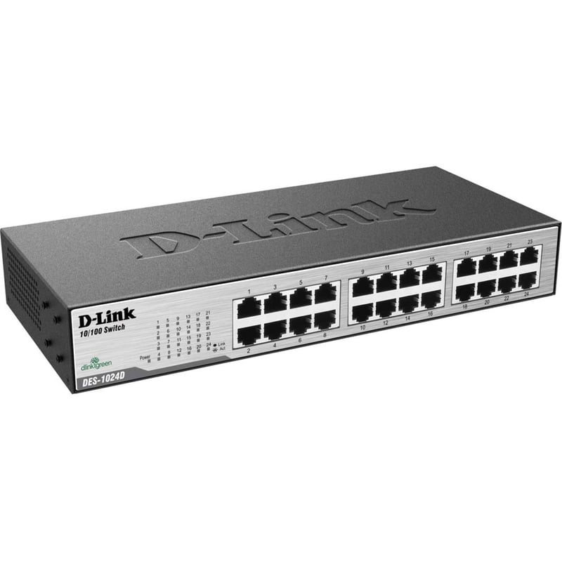 D-Link DES-1024D 24-Port 10/100 Unmanaged Metal Desktop or Rackmount Switch - Thumbnail 1