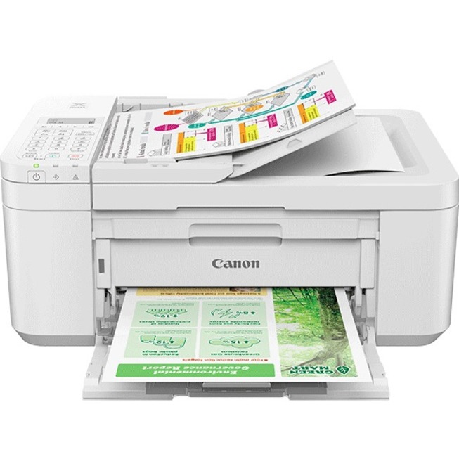 Canon PIXMA TR4720 Inkjet Multifunction Printer-Color-White-Copier/Fax/Scanner-4800x1200 dpi Print-Automatic Duplex Print-100 sheets Input-Color Flatbed Scanner-1200 dpi Optical Scan-Color Fax-Wireless LAN - Thumbnail 2