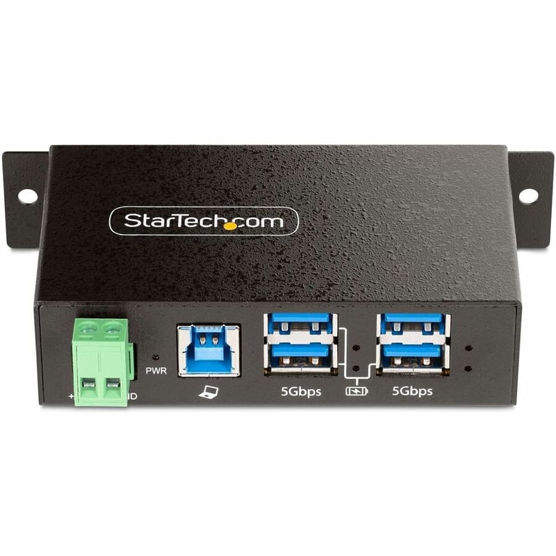 StarTech.com 4-Port Managed USB Hub, Heavy Duty Metal Industrial Housing, ESD & Surge Protection, Wall/Desk/Din-Rail Mountable, USB 5Gbps - Thumbnail 3