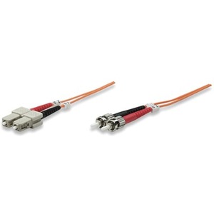 Intellinet Network Solutions Fiber Optic Patch Cable, ST/SC, OM1, 62.5/125, Multimode, Duplex, Orange, 3 ft (1 m) - Thumbnail 1