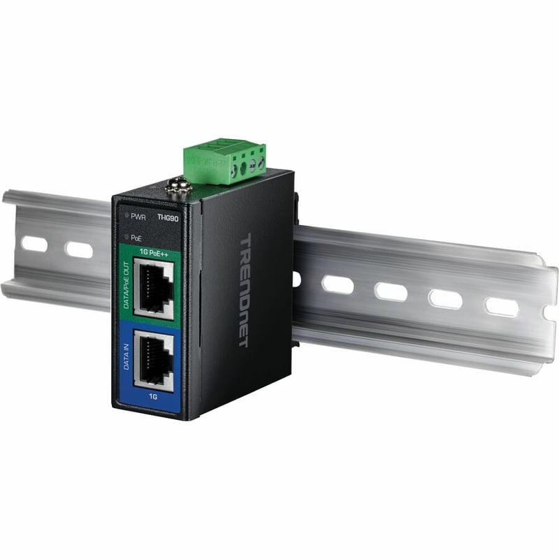 TRENDnet Hardened Industrial 90W Gigabit 4Ppoe Injector,4-Pair Power Over Ethernet, Poe(15.4W), Poe+(30W), 4Ppoe(90W)Power, IP30, DIN-Rail/Wall Mount Included, 4-Pair Poe Up to 100M (328 ft.),TI-IG90 - Thumbnail 5