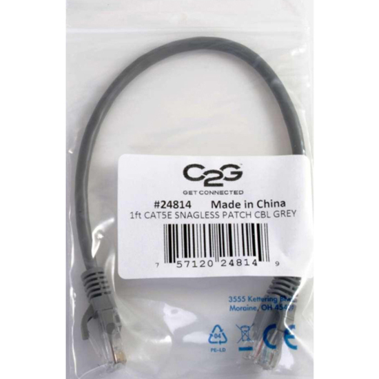 C2G-150ft Cat5e Snagless Unshielded (UTP) Network Patch Cable - Gray - Thumbnail 5