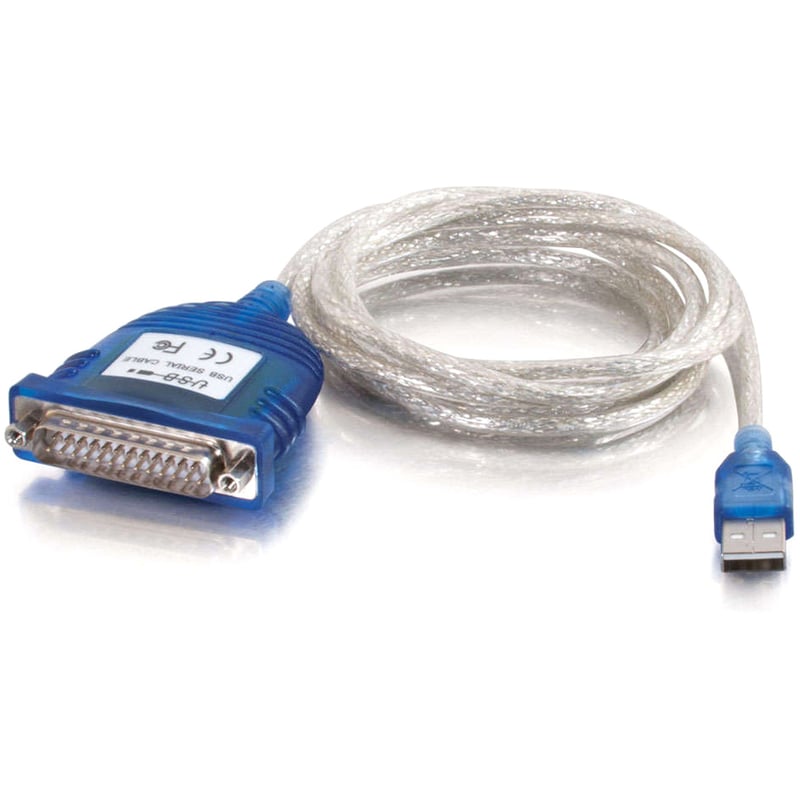 C2G 6ft USB to Serial Adapter - USB to DB25 Serial RS232 Cable - M/M - Thumbnail 2