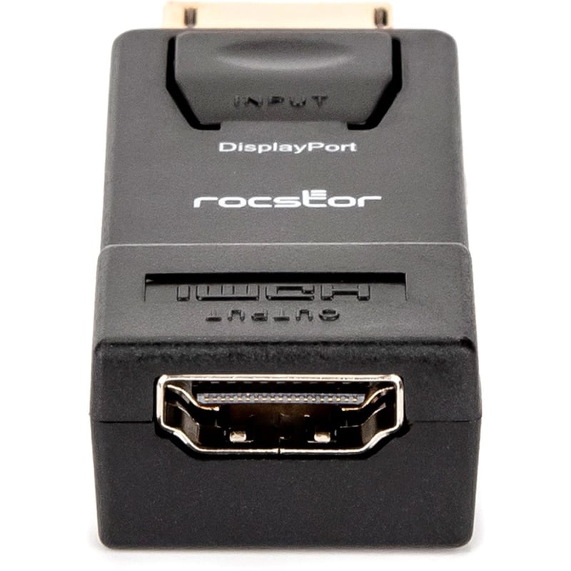 Rocstor Premium DisplayPort to HDMI Video Adapter Converter - M/F - 1 x HDMI Female - 1 x DisplayPort Male - Gold Platted Connectors - Black - ADAPTER CONVERTER Male/Female - Thumbnail 4