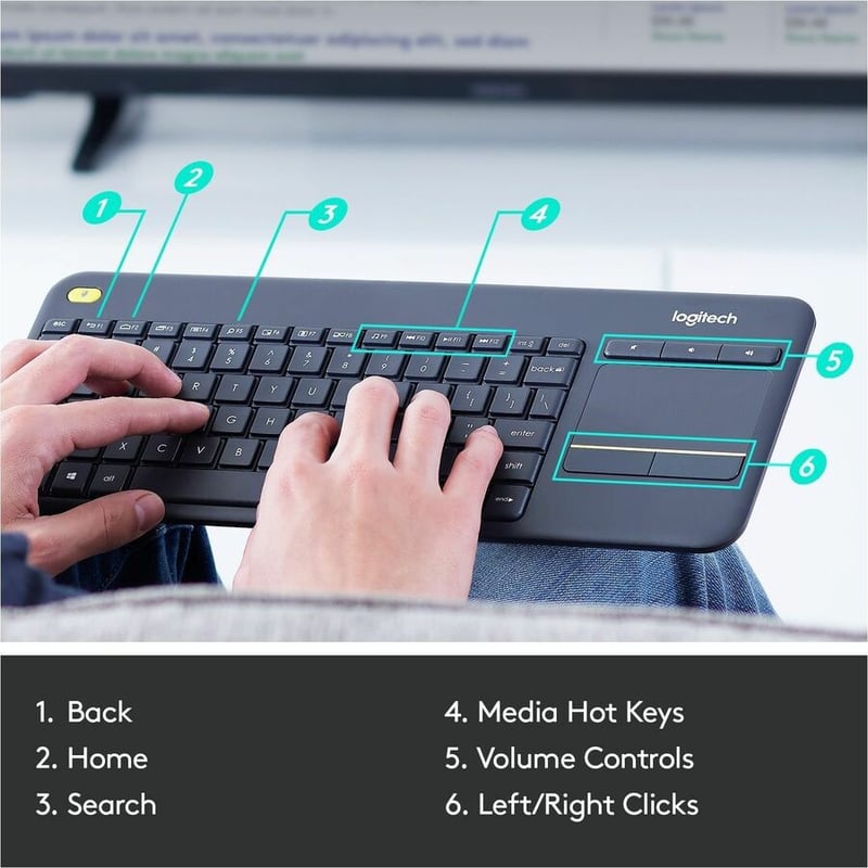 Logitech K400 Plus Touchpad Wireless Keyboard - Thumbnail 2