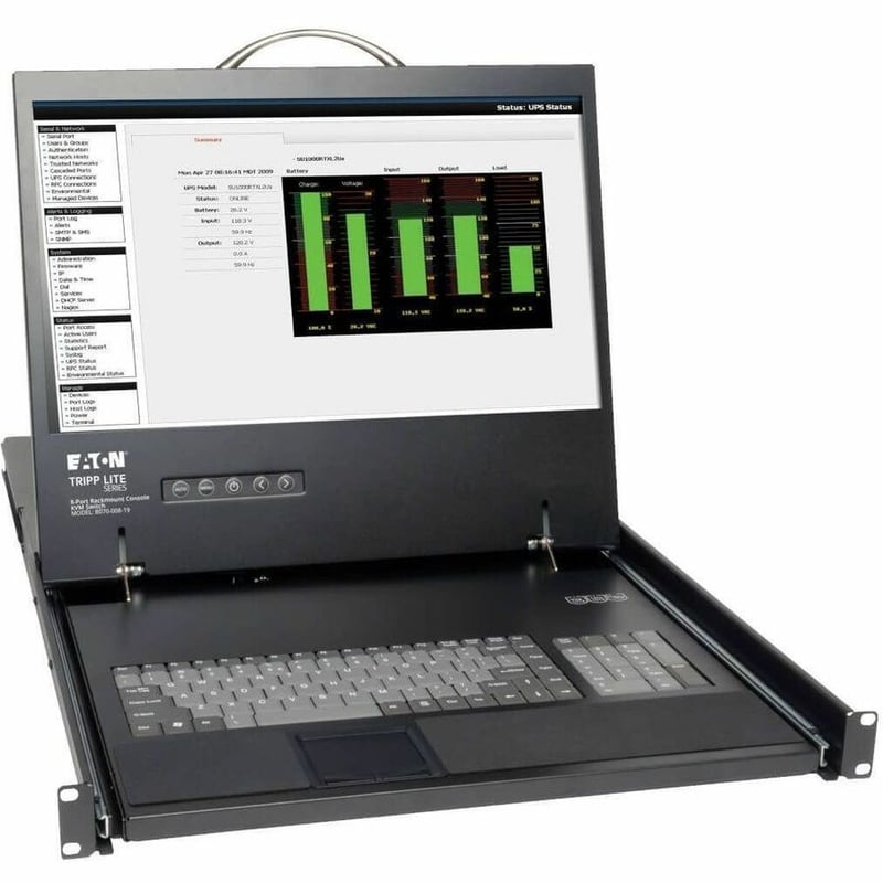 Tripp Lite by Eaton NetCommander 8-Port Cat5 1U Rack-Mount Console KVM Switch with 19-in. LCD - Thumbnail 1