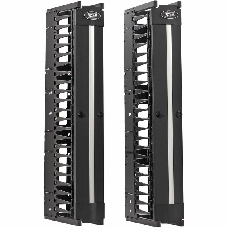 Tripp Lite High-Capacity Vertical Cable Manager - Deep Double Finger Duct with Cover - Single Sided - 6 in. Wide - Black - 7 ft. (2.2 m) - Thumbnail 1