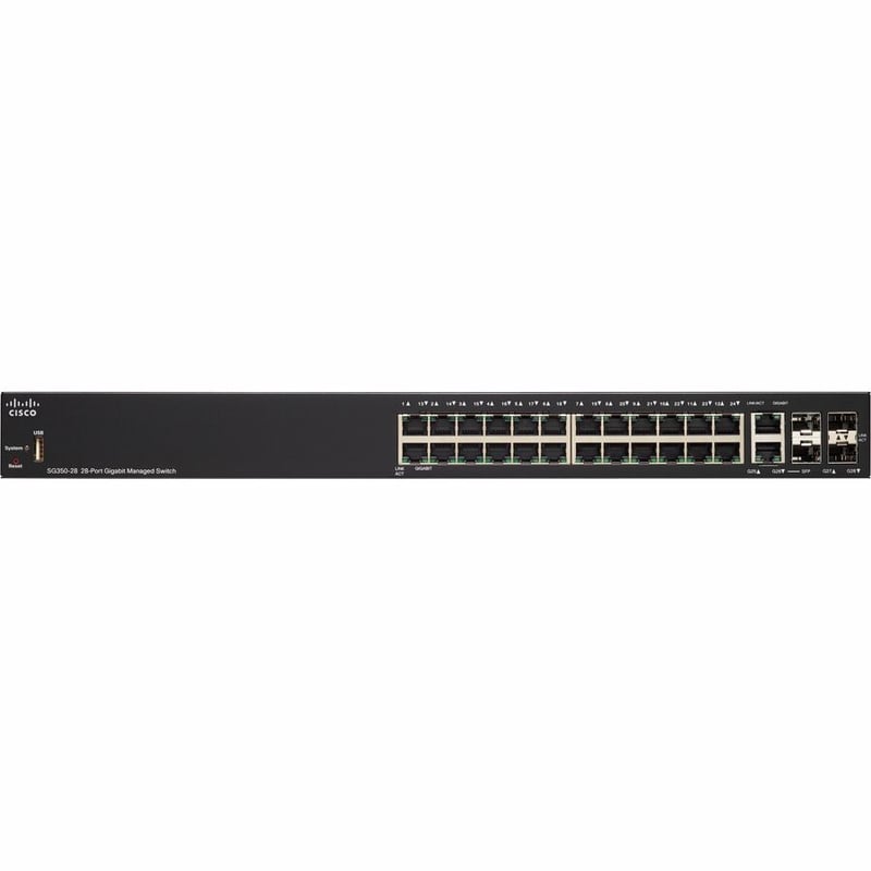 CISCO SG350-20 20-PORT GIGABIT MANAGED SWITCHREMANUFACTURED - Thumbnail 2