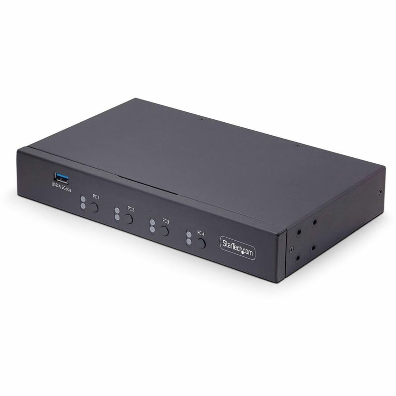 StarTech.com 4-Port KM Switch with Mouse Roaming, USB 3.0 Keyboard/Mouse Switcher for 4 Computers, 3.5mm and USB Audio, TAA Compliant - Thumbnail 1