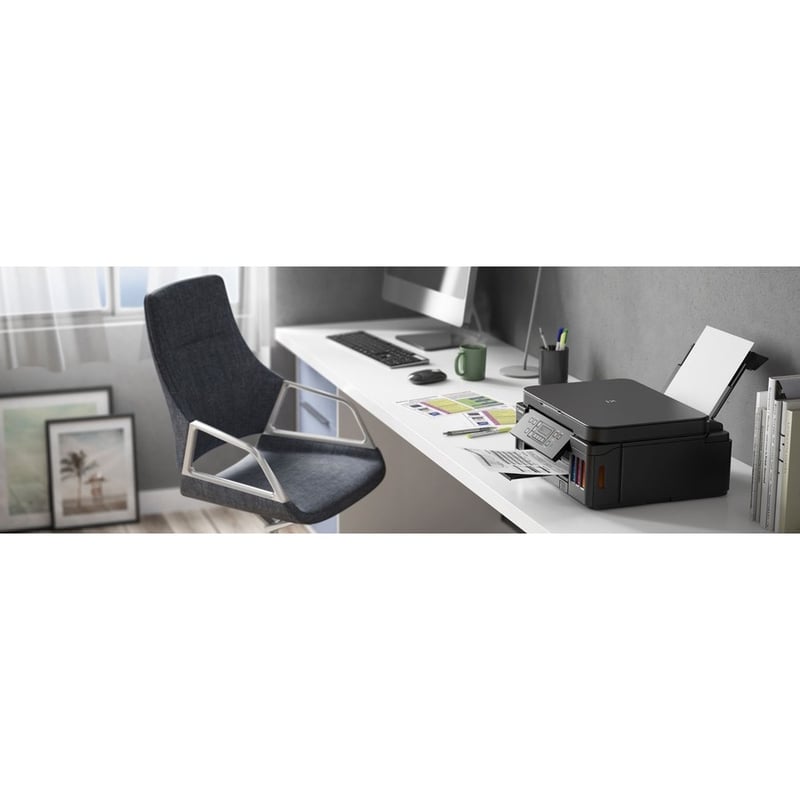 Canon PIXMA G G6020 Inkjet Multifunction Printer-Color-Copier/Scanner-4800x1200 dpi Print-Automatic Duplex Print-5000 Pages-350 sheets Input-Color Flatbed Scanner-1200 dpi Optical Scan-Wireless LAN-Wireless PictBridge-Mopria-Canon - Thumbnail 4