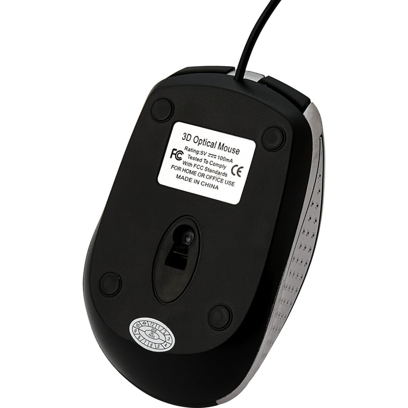 Verbatim Corded Notebook Optical Mouse - Silver - Thumbnail 3