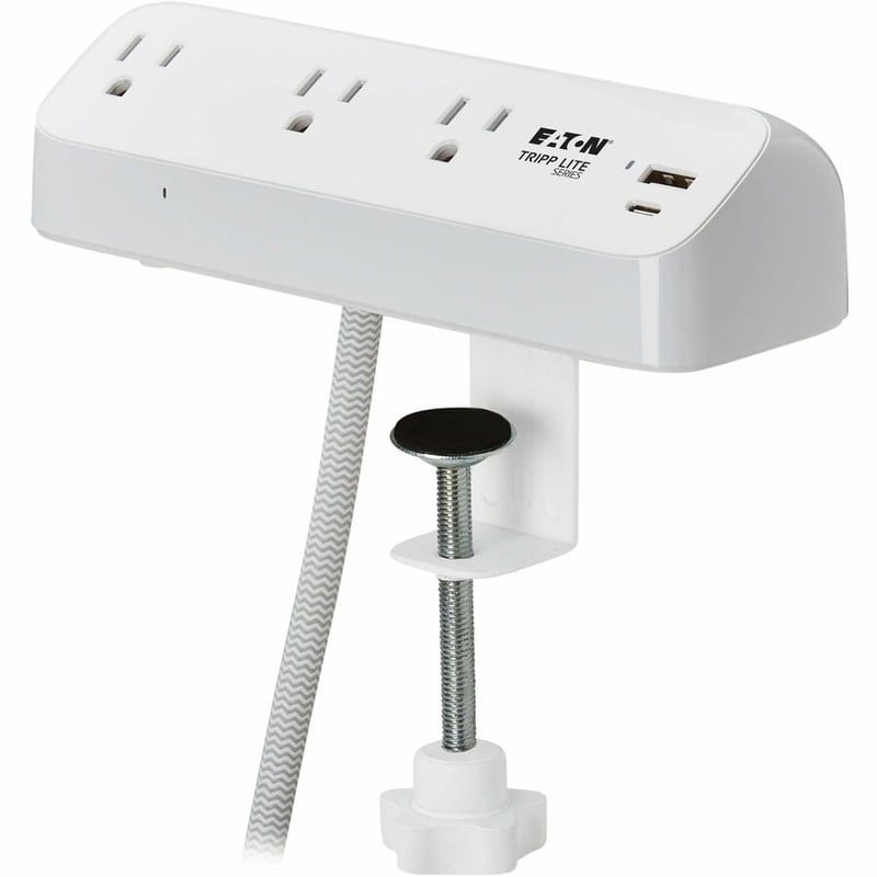 3OUTLET SURGE PROTECTOR USB-A/C 5-15R 20W PD CLAMP 8FT CORD WHITE - Thumbnail 4