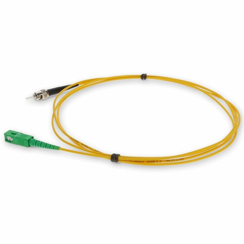 AddOn 3m ASC to ST Yellow OS2 Simplex OFNR (Riser-Rated) SMF Fiber Patch Cable - Thumbnail 2