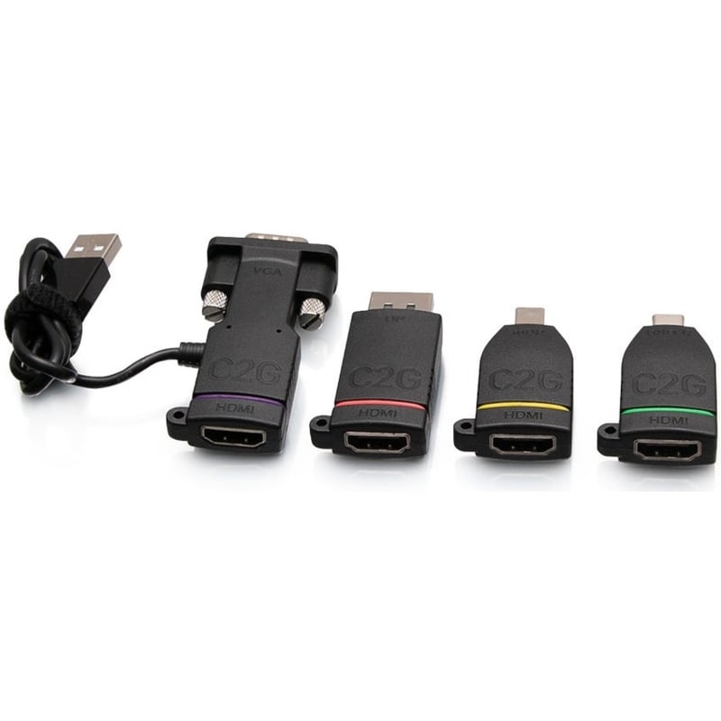 C2G Universal 4K HDMI Adapter Ring with Mini DisplayPort, DisplayPort, USB C, Lightning, and VGA - M/F - Thumbnail 3