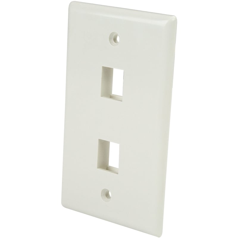 StarTech.com Dual Outlet RJ45 Universal Wall Plate White - Thumbnail 1