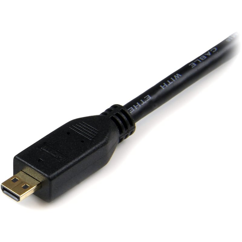 StarTech.com 6ft Micro HDMI to HDMI Cable with Ethernet, 4K High Speed Micro HDMI Type-D Device to HDMI Monitor Adapter/Converter Cord - Thumbnail 4