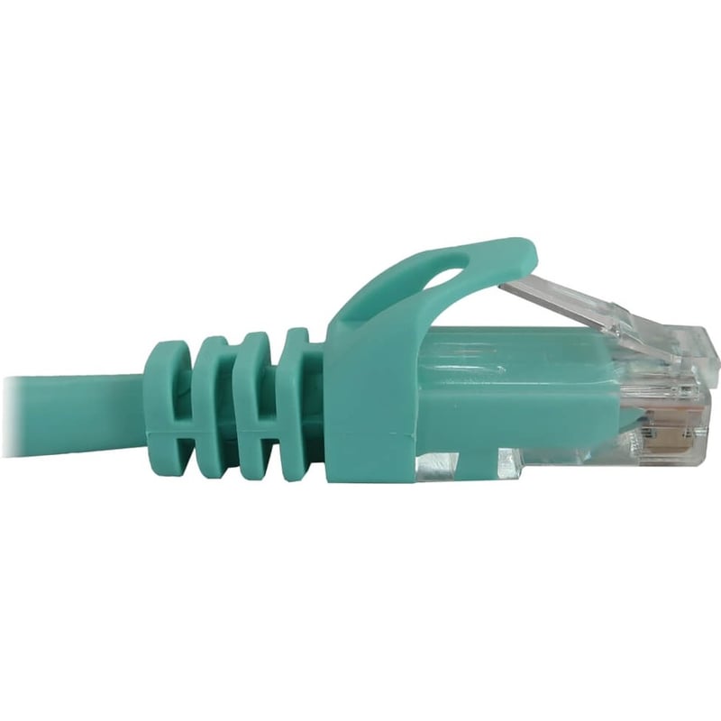 Eaton Tripp Lite Series Cat6a 10G Snagless Molded UTP Ethernet Cable (RJ45 M/M), PoE, Aqua, 6 in. (15 cm) - Thumbnail 3